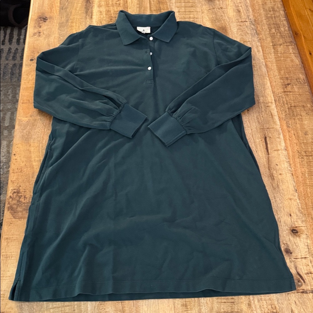 Tuckernuck June Bug Pique Polo long sleeve mini cotton Dress puff sleeves NWT XL - Picture 4 of 4